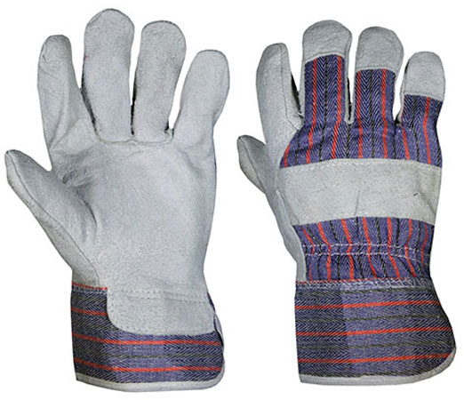 Chrome Leather Candy Stripe Wrist Gloves