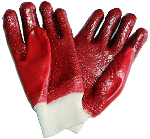 PVC Knit Wrist Rough Palm Gloves