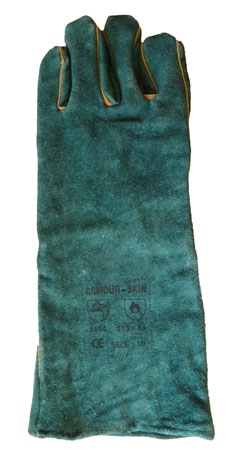 Green Leather Fully Welted Lined Gloves